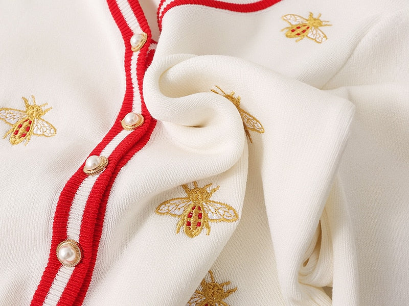 Bee Embroidery Cardigan