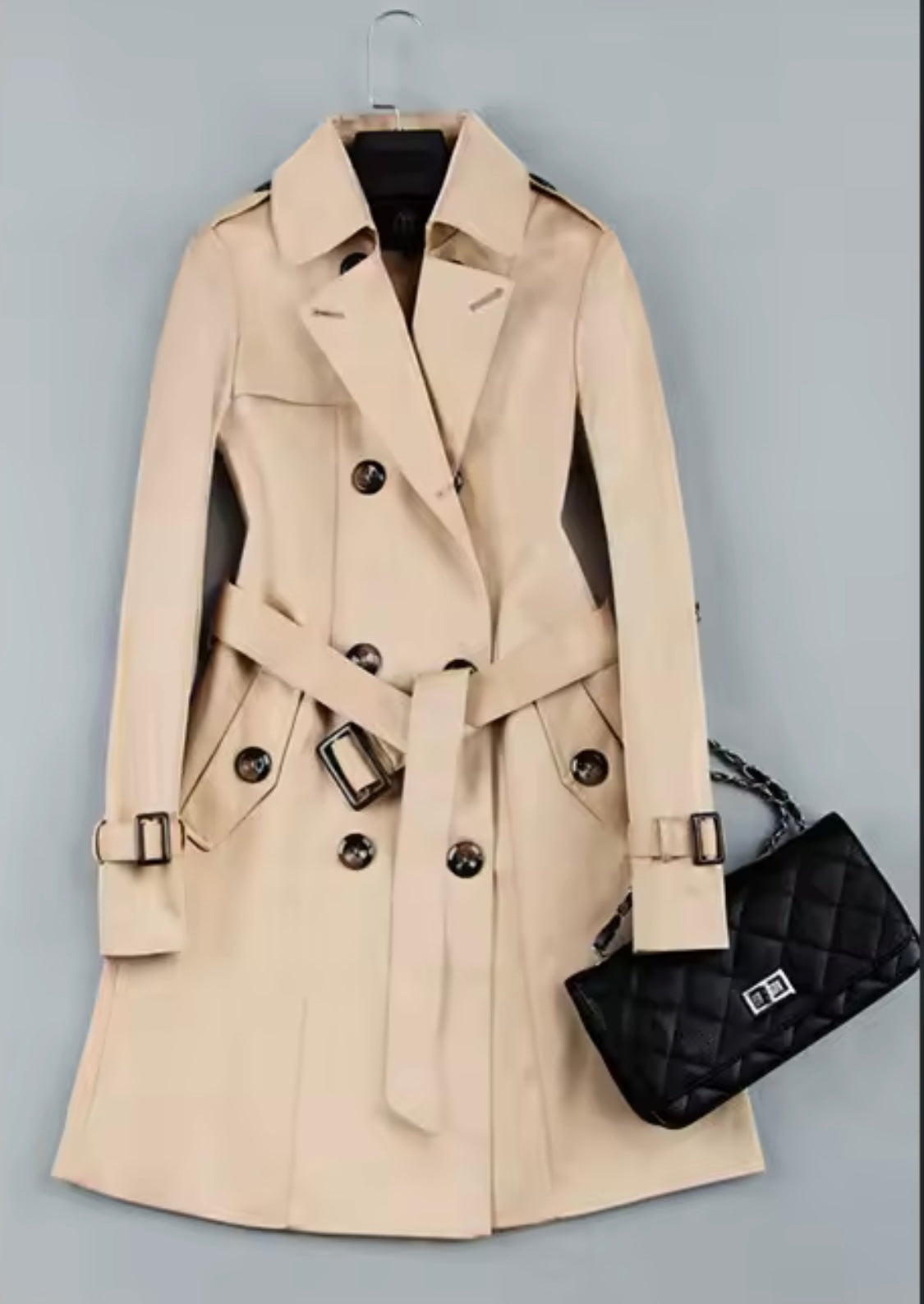 Double Breasted Mid-long Trench