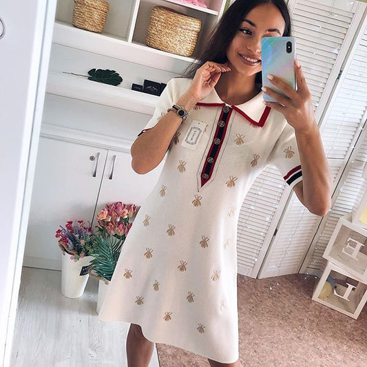 Embroidered Polo  Dress