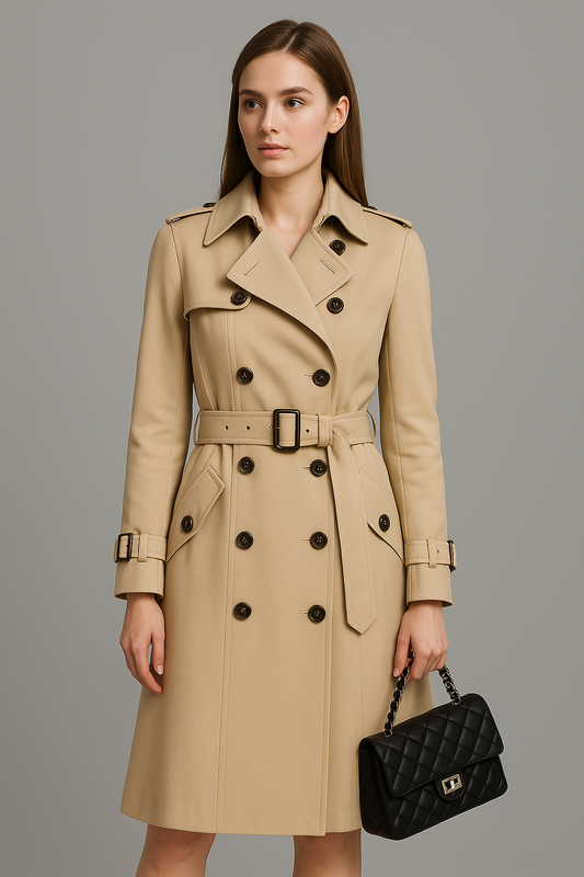 Double Breasted Mid-long Trench
