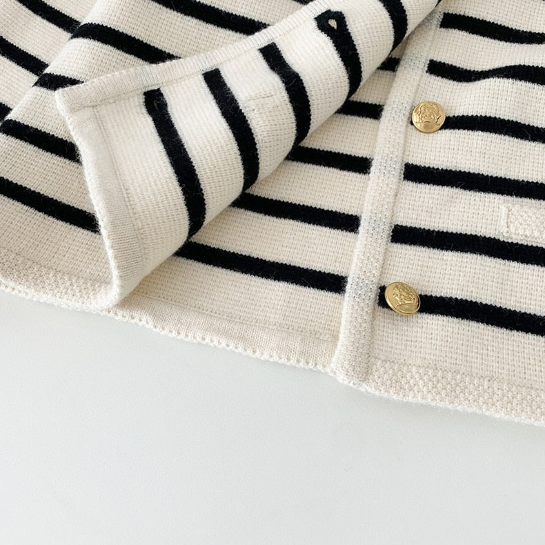 Women Striped Knitted Cardigan