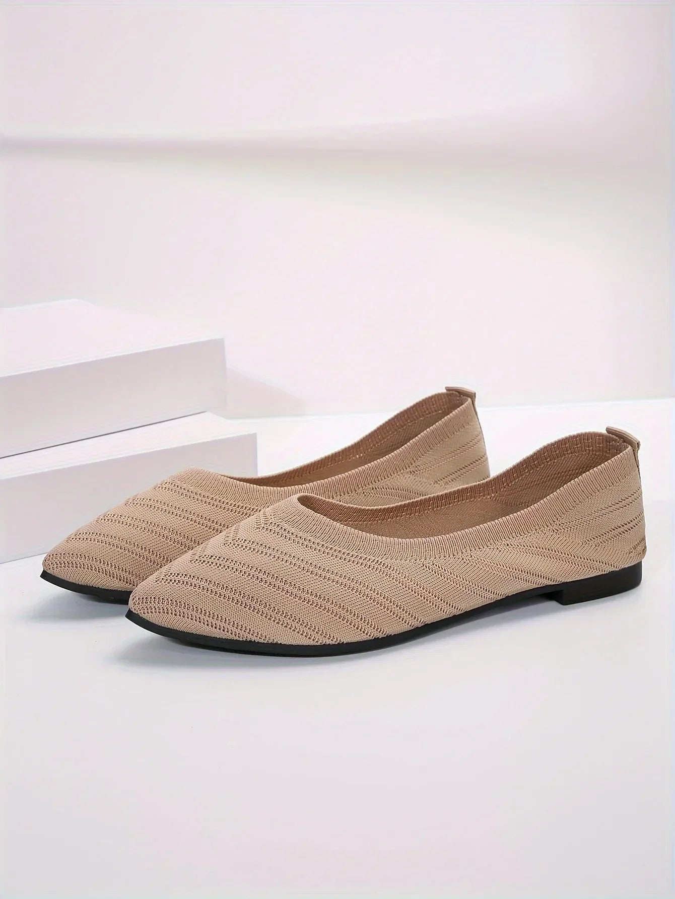 Pointed Toe  Knitted Breathable Ballet Flats