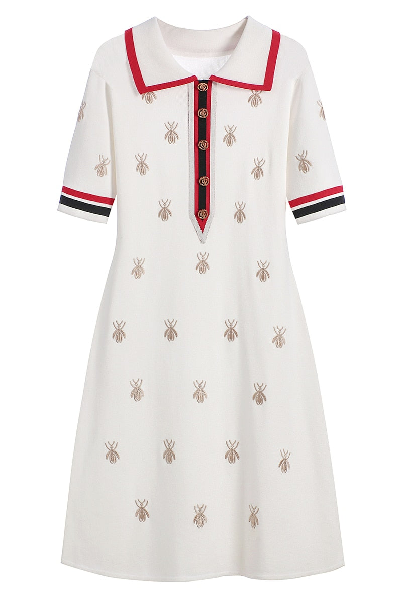 Embroidered Polo  Dress